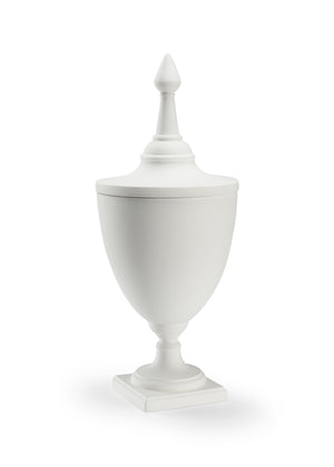 Chelsea House Bisque Ceramic Urn — 33" Tall White Matte Decorative Vase For Dried Florals, Mantel Accent, Timeless Decor 383826
