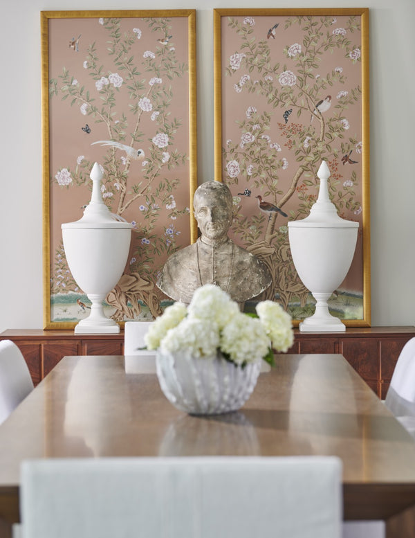 Chelsea House Bisque Ceramic Urn — 33" Tall White Matte Decorative Vase For Dried Florals, Mantel Accent, Timeless Decor 383826