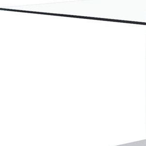 Homeroots White Tone Geometrical Style Base With Rectangular Glass Top Dining Table   383828