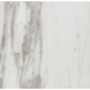 Homeroots 71" Gray And White And Silver Marble And Stainless Steel Pedestal Base Dining Table   383834