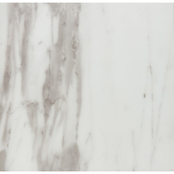 Homeroots 71" Gray And White And Silver Marble And Stainless Steel Pedestal Base Dining Table   383834