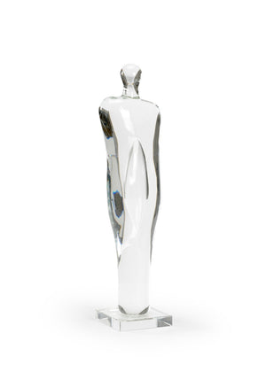 Chelsea House Small Silhouette Figure — Clear Glass Minimalist 19.5" Decorative Figurine For Shelves, Desks, Modern Spaces 383836