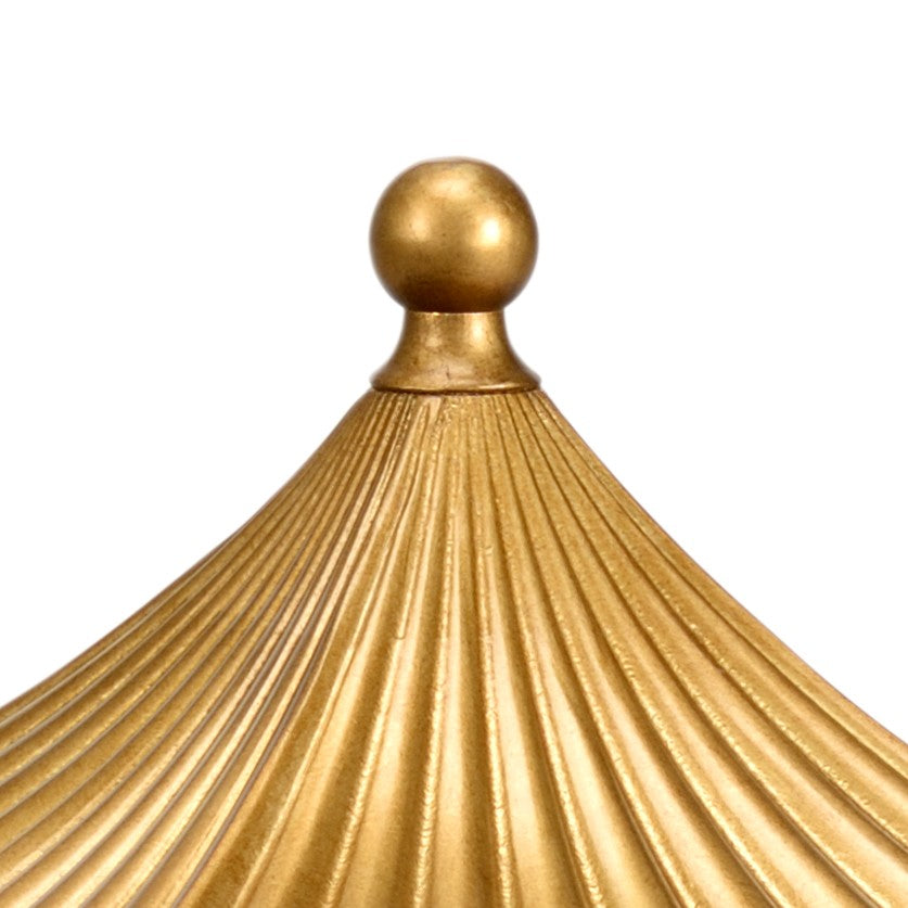 Chelsea House Pagoda Pagoda-Inspired Gold Etagere By Bradshaw Orrell — 31" H Tower Shelf With White Aluminum Trims 383862