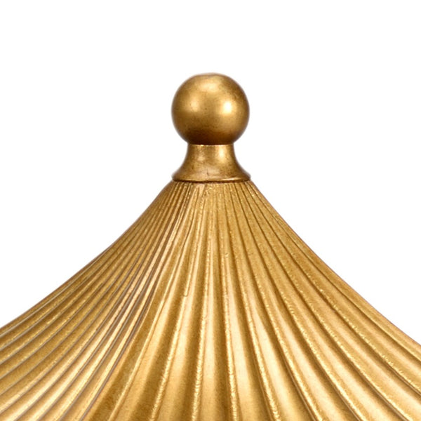 Chelsea House Pagoda Pagoda-Inspired Gold Etagere By Bradshaw Orrell — 31" H Tower Shelf With White Aluminum Trims 383862