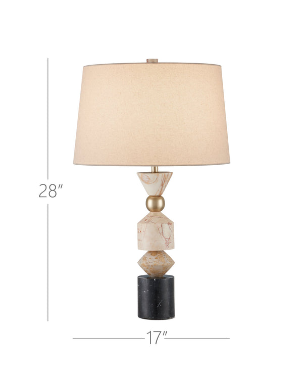 Currey & Company Seguso Table Lamp - Sculptural Design With Natural Stone & Golden Accents, Modern Home Decor Elegance White Black Marquina ,Fossil Beige ,Tennessee Pink Marble ,Golden Calacatta Marble ,Metal 6000-1047-currey-company
