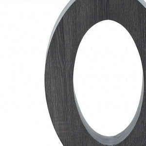 Homeroots 20" White, Grey And Clear Glass Oval End Table   383880