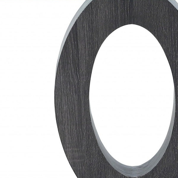 Homeroots 20" White, Grey And Clear Glass Oval End Table   383880