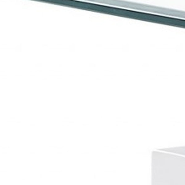 Homeroots 18" White And Clear Glass End Table   383886