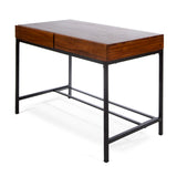 Christopher Knight Home® - Noble House - Ebany Industrial Dark Oak Acacia Wood Storage Desk with Rustic Metal Iron Accents