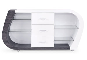 HomeRoots White Multi-Tone Buffet with 3 Drawers - Modern Sideboard for Stylish Storage & Organization Solutions 383917
