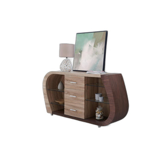 HomeRoots Oak Multi-Tone Buffet with 3 Drawers – Contemporary Storage Solution for Dining and Living Spaces 383918