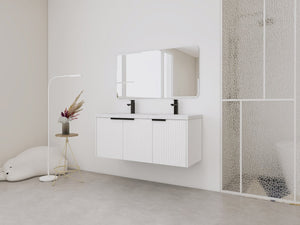 English Elm 48" Modern Wall-Mounted Bathroom Vanity With Resin Double Sink & Soft-Close Doors For Stylish Storage P2 W999S00352-GIGA