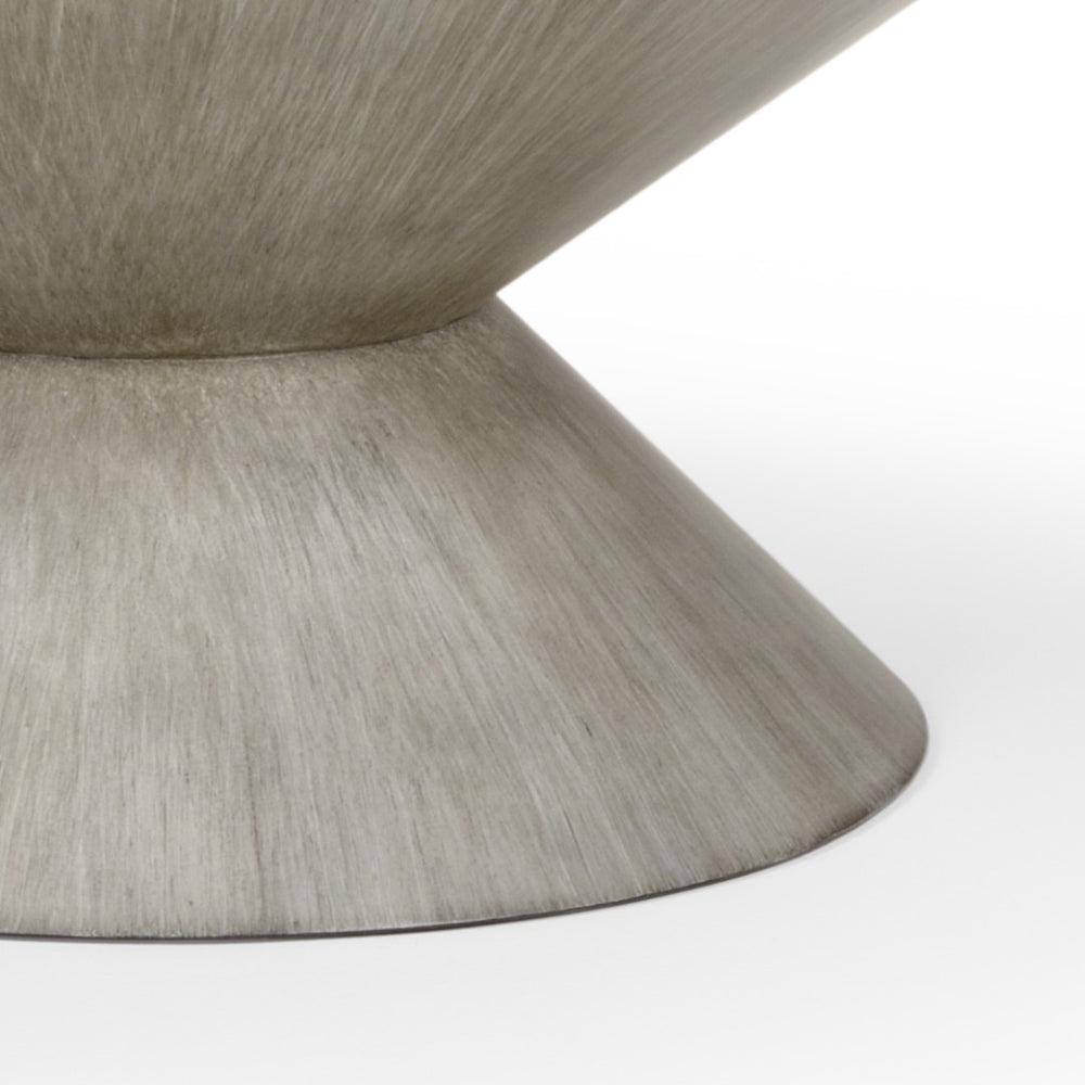 Chelsea House N. Vintage Gray-Wash Cocktail Table By Bradshaw Orrell — Dark Gray Tempered Glass, Antique Gold Trim, 34" 383925