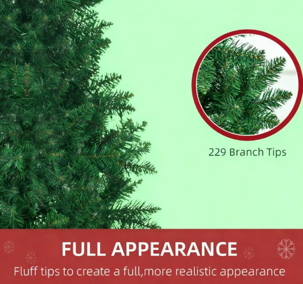 English Elm Christmas Half Tree 5ft Pvc Auto Open Branches Steel Base Wall Hugging Indoor T3971P419587