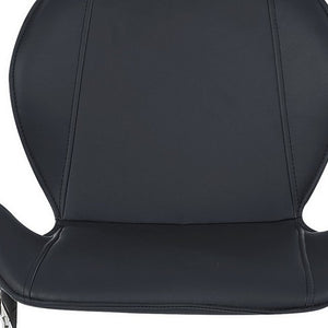 Homeroots Set Of Four 26 " Black And Silver Metal Low Back Bar Height Bar Chairs   383944