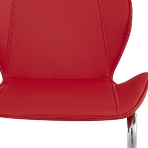 Homeroots Set Of Four 26 " Red And Silver Metal Low Back Bar Height Bar Chairs   383946