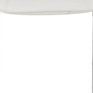 Homeroots Set Of Four 26 " White And Silver Metal Low Back Bar Height Bar Chairs   383947