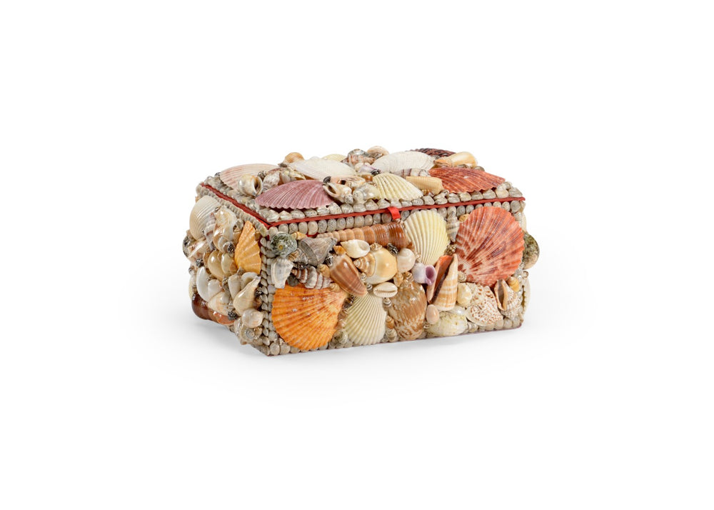 Chelsea House Large Shell Box With Iridescent Natural Shell Finish — Coastal Jewelry Storage, Chic Tabletop Accent (10.5" W) 383948