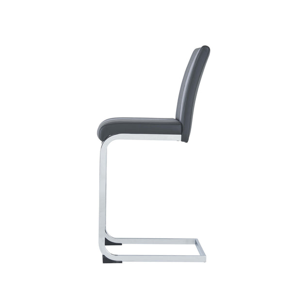 Homeroots Set Of Four 26 " Gray And Silver Metal Low Back Counter Height Bar Chairs   383949