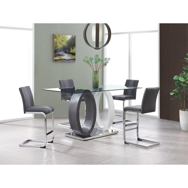 Homeroots Set Of Four 26 " Gray And Silver Metal Low Back Counter Height Bar Chairs   383949