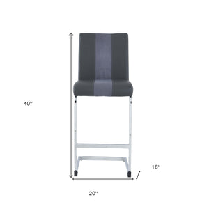 Homeroots Set Of Four 26 " Gray And Silver Metal Low Back Counter Height Bar Chairs   383949