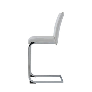 Homeroots Set Of Four 26 " White And Silver Metal Low Back Counter Height Bar Chairs   383950