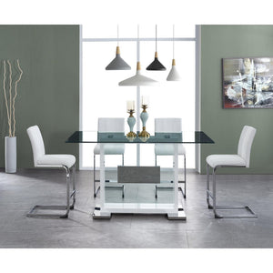 Homeroots Set Of Four 26 " White And Silver Metal Low Back Counter Height Bar Chairs   383950