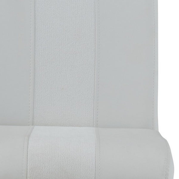 Homeroots Set Of Four 26 " White And Silver Metal Low Back Counter Height Bar Chairs   383950