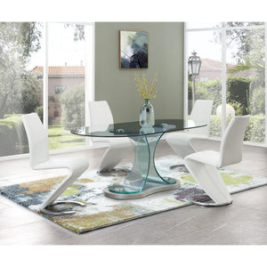 Homeroots Set Of Two White And Silver Upholstered Faux Leather Dining Parsons Chairs  Wood 383955