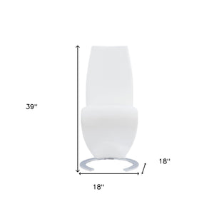 Homeroots Set Of Two White And Silver Upholstered Faux Leather Dining Parsons Chairs  Wood 383955