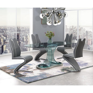Homeroots Set Of Two Gray And White And Silver Upholstered Dining Side Chairs  Wood 383958