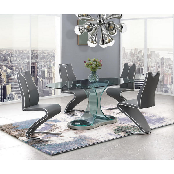 Homeroots Set Of Two Gray And White And Silver Upholstered Dining Side Chairs  Wood 383958