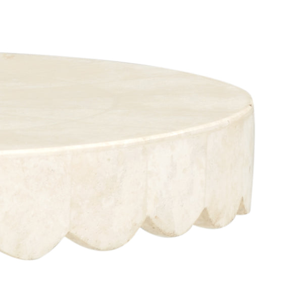 Chelsea House Puttick White Agate Side Table With Wood Accents & Gold Leaf Iron Base — Elegant Compact Accent Piece 383959