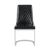 Set of 2 Stylish Black Dining Chairs with Chic Horseshoe Metal Base for Modern Elegance & Comfort