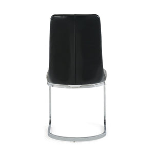 Homeroots Set Of 2 Modern Black Dining Chairs With Horse Shoe Style Metal Base  Wood 383960