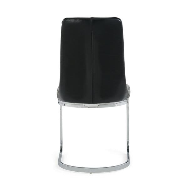 Homeroots Set Of 2 Modern Black Dining Chairs With Horse Shoe Style Metal Base  Wood 383960