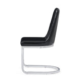 Homeroots Set Of 2 Modern Black Dining Chairs With Horse Shoe Style Metal Base  Wood 383960