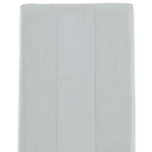 Homeroots Set Of Four White And Silver Upholstered Faux Leather Dining Side Chairs  Wood 383964