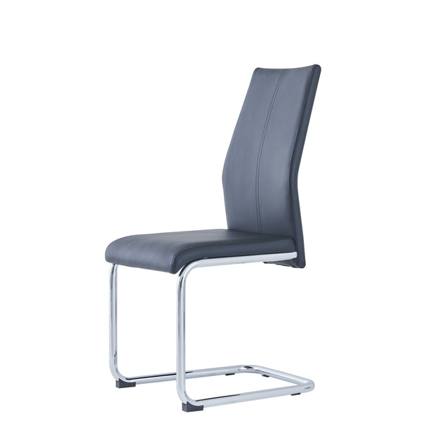 Homeroots Set Of Four Black And Silver Upholstered Faux Leather Dining Side Chairs  Metal 383966