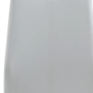 Homeroots Set Of Four White And Silver Upholstered Faux Leather Dining Side Chairs  Metal 383967