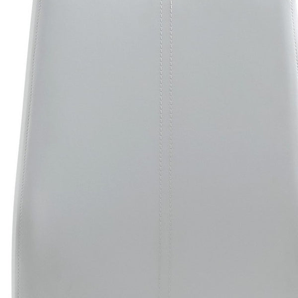 Homeroots Set Of Four White And Silver Upholstered Faux Leather Dining Side Chairs  Metal 383967