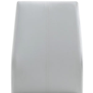 Homeroots Set Of Four White And Silver Upholstered Faux Leather Dining Side Chairs  Metal 383967