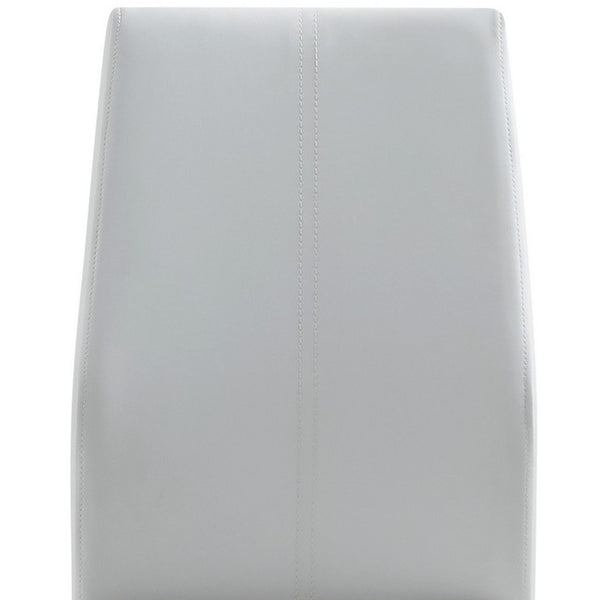 Homeroots Set Of Four White And Silver Upholstered Faux Leather Dining Side Chairs  Metal 383967