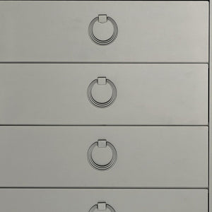 Homeroots 33" Silver Solid Wood Mirrored Five Drawer  Solid Wood 383980