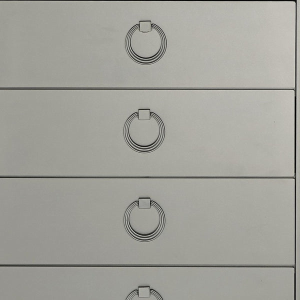 Homeroots 33" Silver Solid Wood Mirrored Five Drawer  Solid Wood 383980