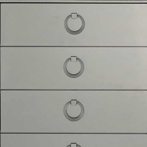 Homeroots 33" Silver Solid Wood Mirrored Five Drawer  Solid Wood 383980