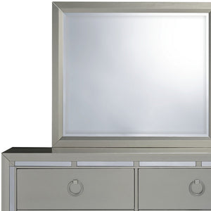 Homeroots 58" Silver Solid Wood Six Drawer Double Dresser  Solid Wood 383981