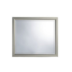 HomeRoots 36" Silver Framed Dresser Mirror - Contemporary Elegance with Beveled Glass for Modern Bedrooms 383982