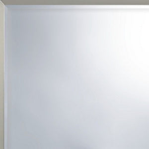 HomeRoots 36" Silver Framed Dresser Mirror - Contemporary Elegance with Beveled Glass for Modern Bedrooms 383982