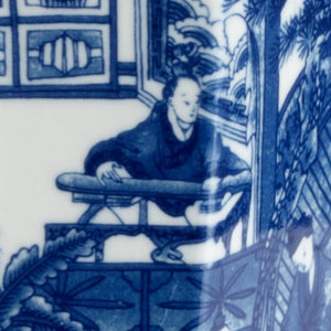 Chelsea House Yuan Blue-And-White Double Vase — 17" Porcelain Centerpiece, Glossy Yuan Dynasty-Inspired Silhouette 383996